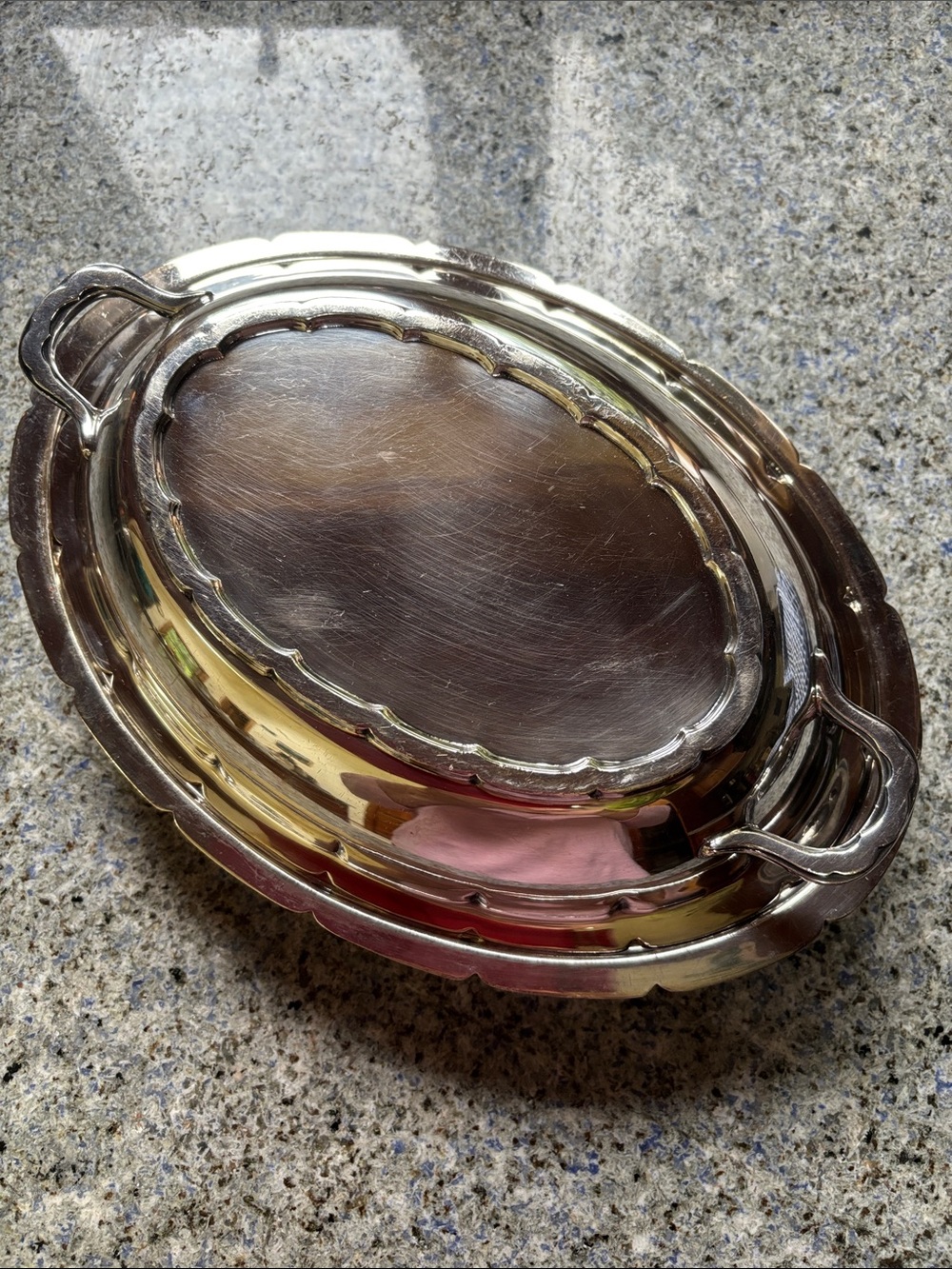 Elegant antique Reed & Barton silverplate covered serving dish